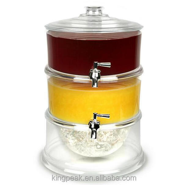 Hot Sale Clear drink Juice dispenser with ice core food grade acrylic new style as seen on TV on ice beverage dispenser