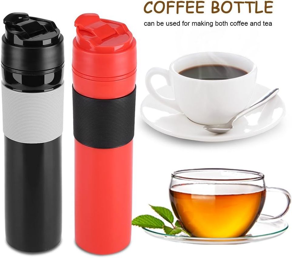 French Press Travel 12oz Portable Coffee Press Mug Tea and Coffee Maker Bottle Coffee Brewer Travel Tumbler Water Cup