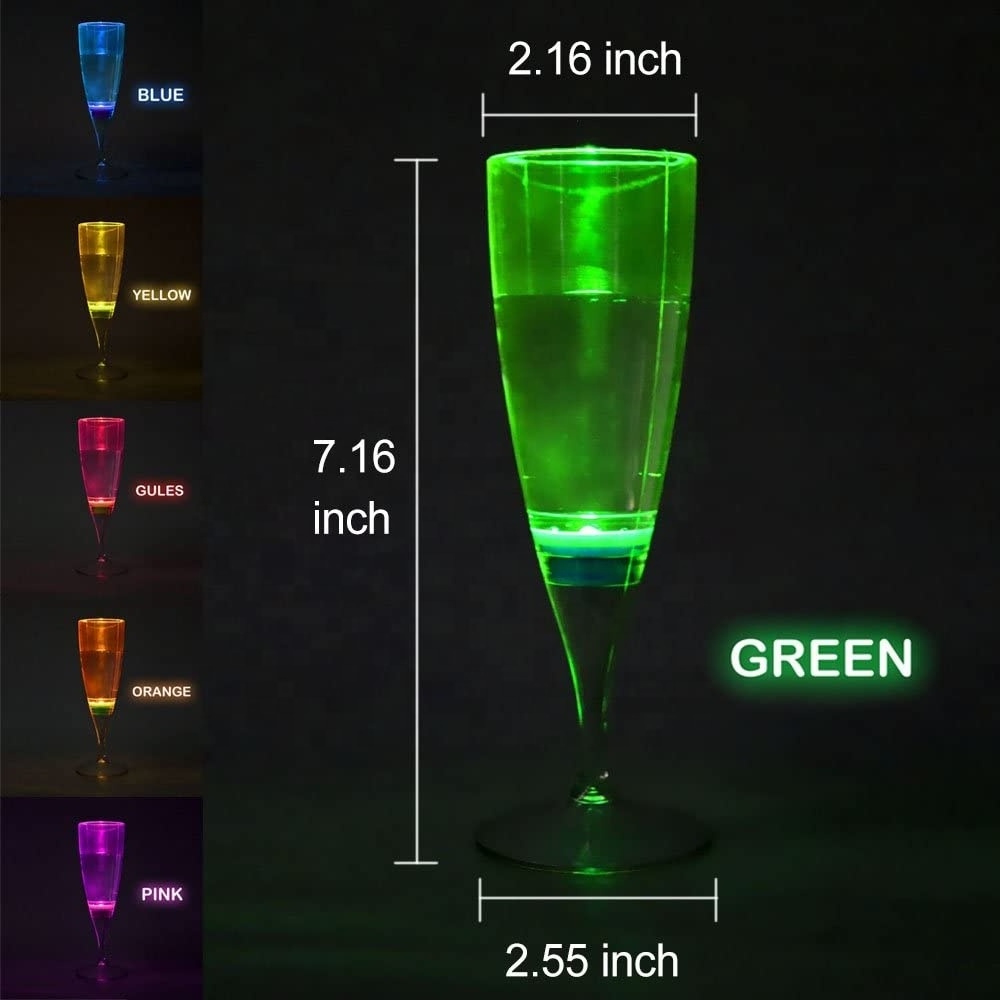 Water Liquid Activated Flashing Light Up Cup Blinking Cocktail Whisky Drinkware Glow Mugs LED Wine Champagne Flute Glasses