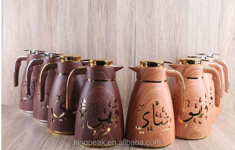 Hot Sale Luxury Dalllah 6 Cups Set Thermal Flask Thermos Arabic Coffee Set for Hotel Restaurant tea and coffee pot