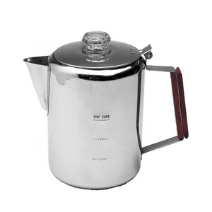 Hot Sale 9 Cup Stainless Steel Percolator Coffee Maker Travel camping thermal Coffee Pot