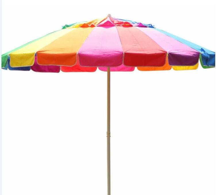 Hot Selling Giant Rainbow Beach Umbrella Portable Beach Sun Umbrella Sunshade