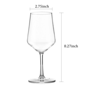 New Outdoor Plastic Wine Glasses With Stem Unbreakable wine tumbler cups Pool Beach Travel Camping Shatterproof Wine Glasses