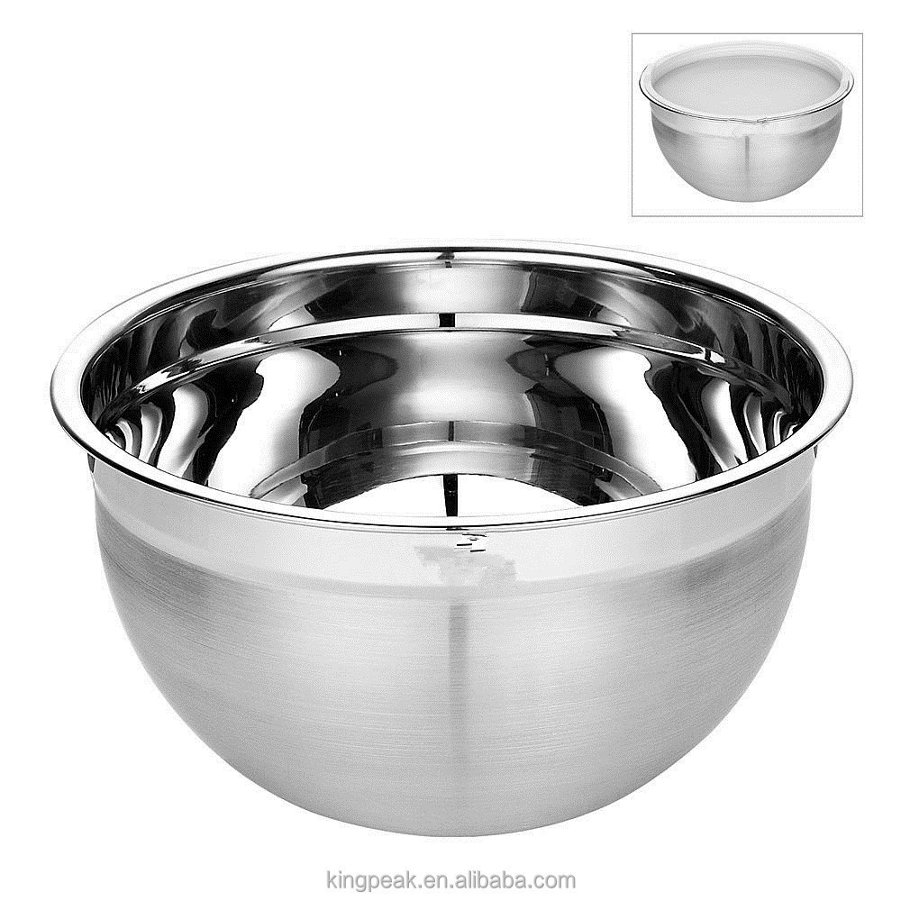 Non-slip Mixing Bowls Stackable Easy Storage Salad Bowls with Lids Serving Soup Bowls Hot Selling Stainless Steel Metal CLASSIC