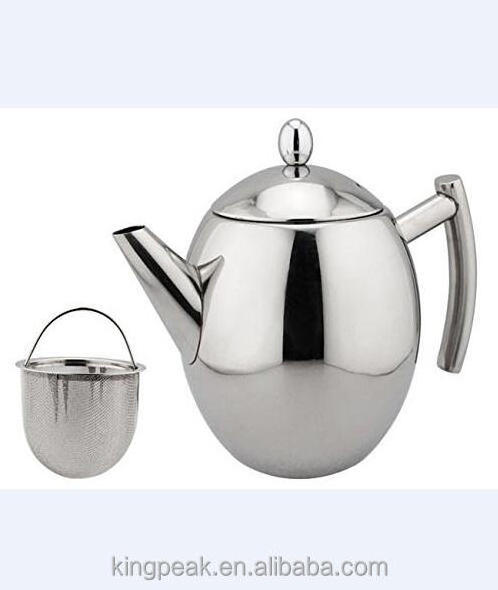 Hot Selling Stainless Steel Tea Pot With Removable Infuser For Loose Leaf and Tea Bag Polished Stainless Steel tea maker