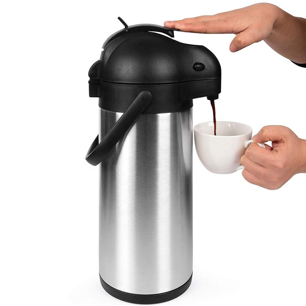 Hot Selling Airpot Coffee Dispenser with Pump Insulated Stainless Steel Coffee Carafe Thermal Beverage Dispenser