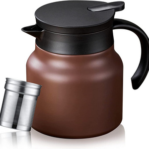 Hot Sale Thermal Coffee Carafe Tea Pot with Ceramic Liner 27 OZ Small Coffee Thermos Travel Double Wall Insulated Coffee Pitcher