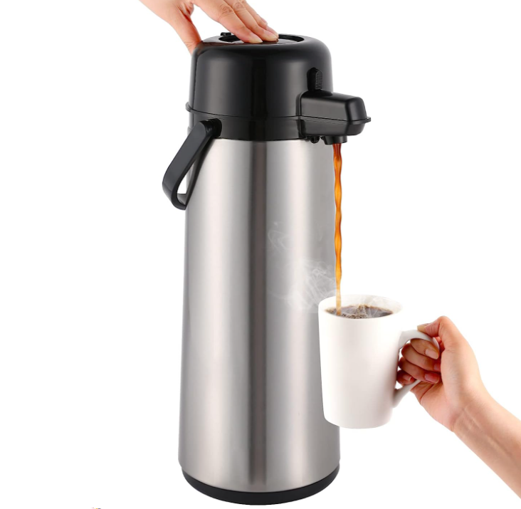 101oz Airpot Coffee Dispenser With Pump Coffee Carafe Thermal Carafe Insulated Stainless Steel Thermos Hot Beverage Dispenser