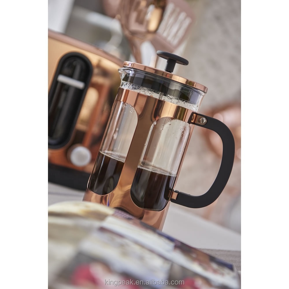 Hot Sale French Press Coffee Maker and Cafetiere 800ml Copper Effect Cafetiere French Press Coffee Maker