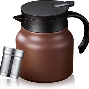 Thermal Coffee Carafe TeaPot 27 OZ Small Coffee Thermos Travel with Stainless Steel Filter Double Wall Insulated Coffee Pitcher