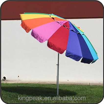 Hot Selling Giant Rainbow Beach Umbrella Portable Beach Sun Umbrella Sunshade