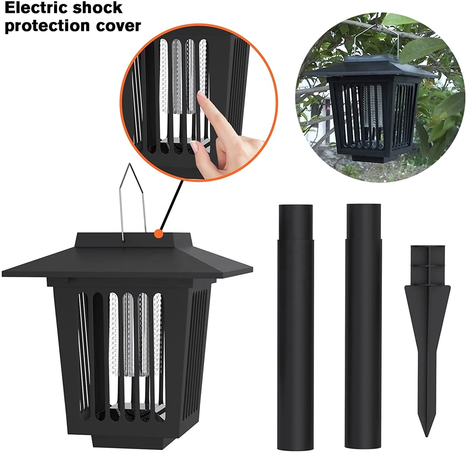 2 Pack Solar Bug Zapper Outdoor Solar Powered Zapper LED Mosquito Killer Light Lamp for Indoor and Outdoor Use