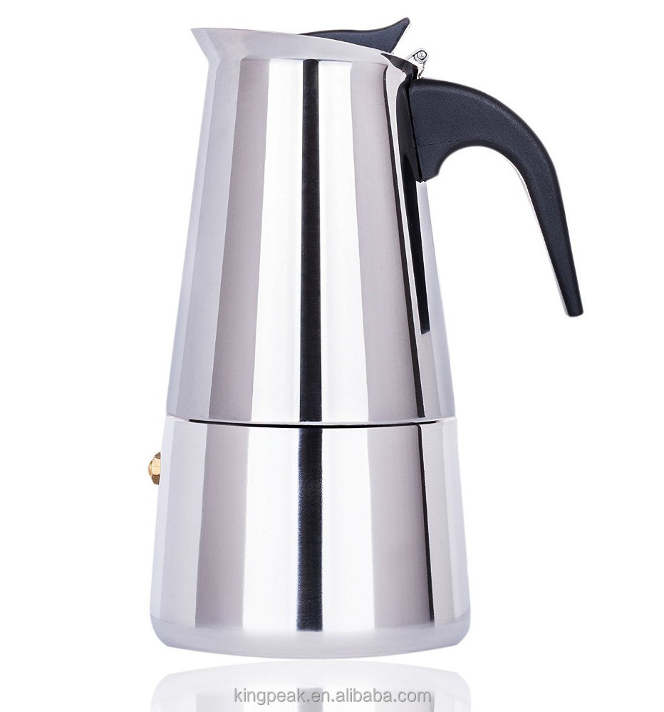 Stove Top Espresso Portable Coffee Maker 6 Cup Moka Pot Office Cup Transparent Hot Selling Stainless Steel Metal Customized