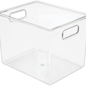 New Plastic Home Storage Basket Bin with Handles for Organizing Closets Shelves Cabinets Refrigerator Freezer Food Organization