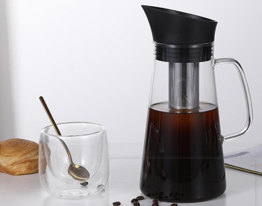 Filter Airtight Cold Brew Iced Coffee Maker and Tea Infuser Carafe Hot Selling Brewing Glass with Removable Stainless Steel