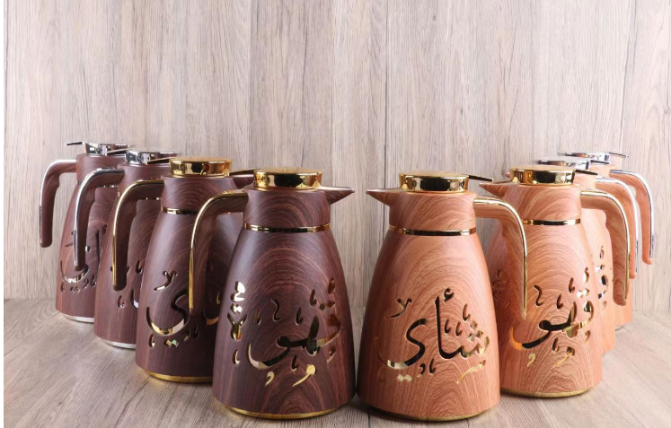 Hot Sale Luxury Dalllah 6 Cups Set Thermal Flask Thermos Arabic Coffee Set for Hotel Restaurant tea and coffee pot