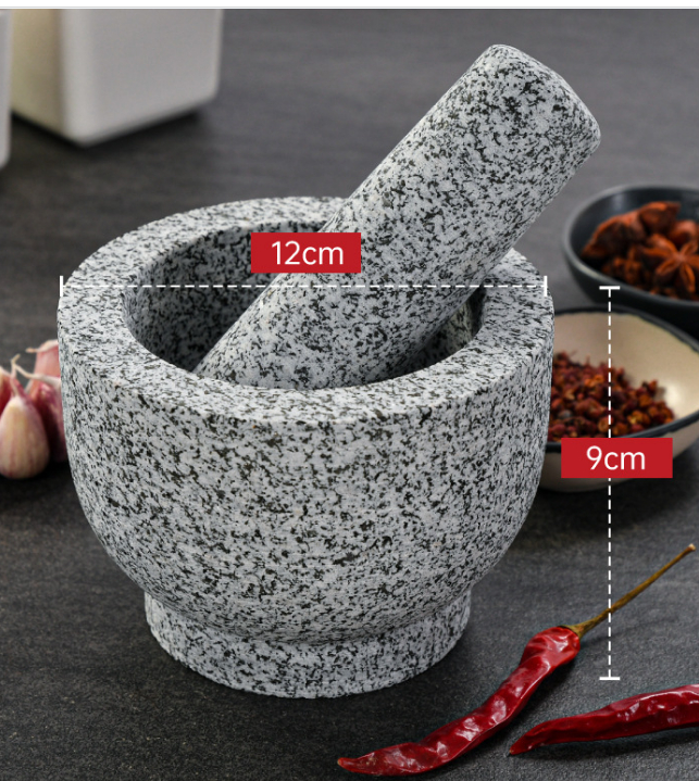 Heavy Duty Large Mortar and Pestle Set Hand Carved from Natural Granite Stone Grinder Bowl Herb Crusher Spice Grinder