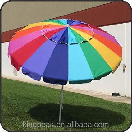 Hot Selling Giant Rainbow Beach Umbrella Portable Beach Sun Umbrella Sunshade