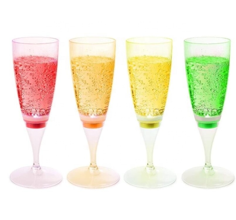 Water Liquid Activated Flashing Light Up Cup Blinking Cocktail Whisky Drinkware Glow Mugs LED Wine Champagne Flute Glasses