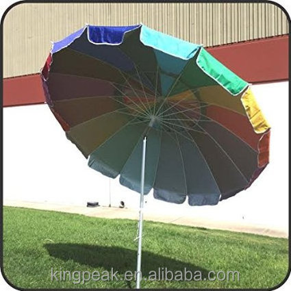 Hot Selling Giant Rainbow Beach Umbrella Portable Beach Sun Umbrella Sunshade