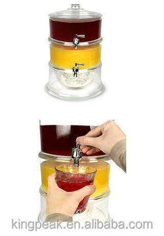 Hot Sale Clear drink Juice dispenser with ice core food grade acrylic new style as seen on TV on ice beverage dispenser