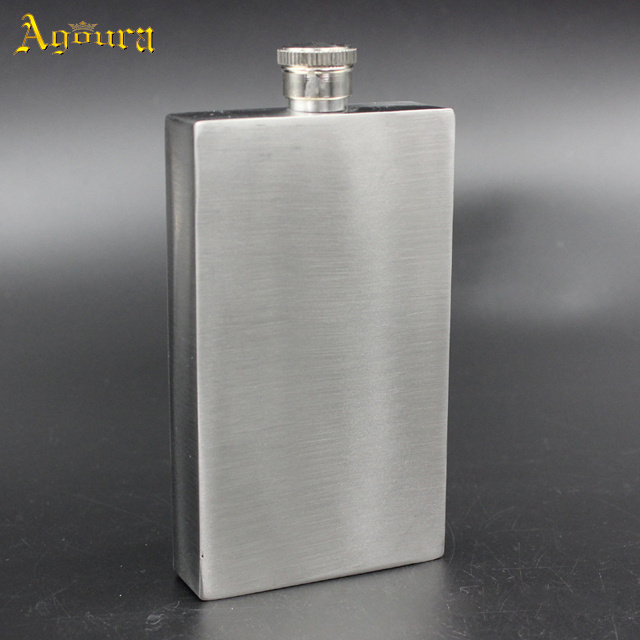 Outdoor flat square wine bottle rectangle shaped 304 stainless steel 7oz hip flask