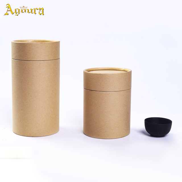 Customize Logo Cardboard Boxes Large Cylinder Can With Aluminum Foil Inner Tea Paper Canister