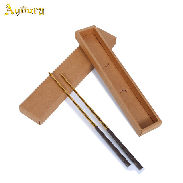 Single pair chopstick kraft paper box rigid cover packaging box customized tableware chopstick box