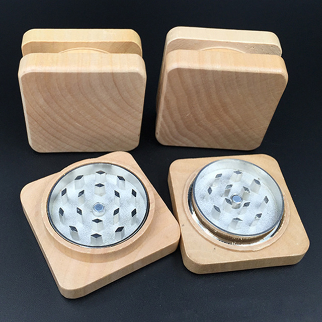 Smoke Dry Herb Grinder Custom Logo Crusher Magnetic Wooden Tobacco grinder