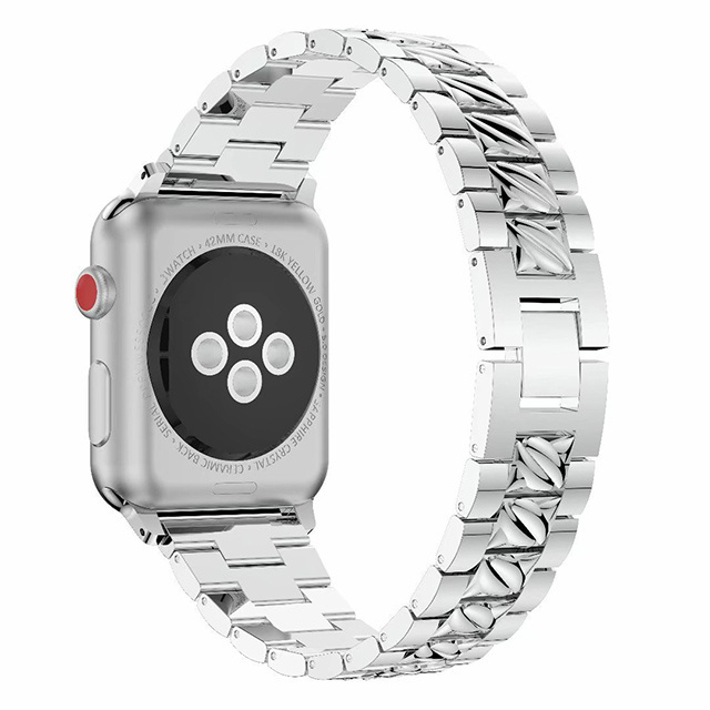 Accept custom for Apple Watch with diamond watch band Stainless Steel Strap