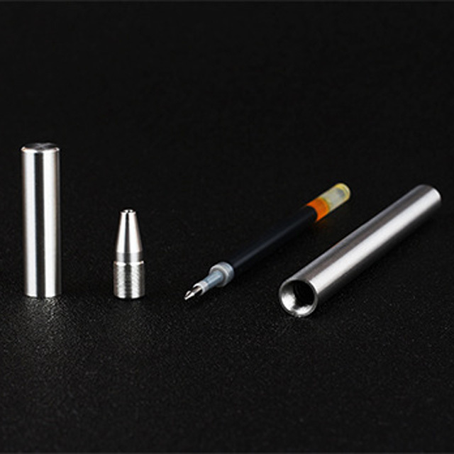 Cylindrical Shape Stainless Steel Material Gel Signature Roller Pen