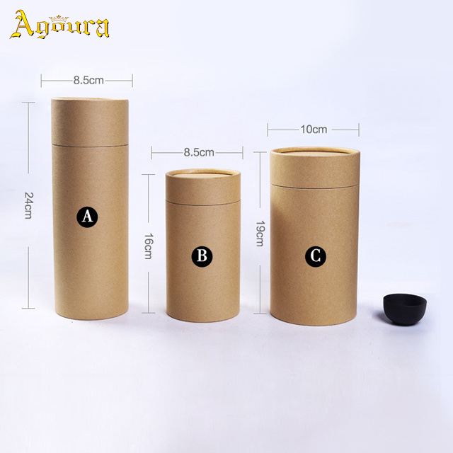 Customize Logo Cardboard Boxes Large Cylinder Can With Aluminum Foil Inner Tea Paper Canister