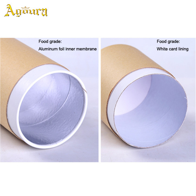 Customize Logo Cardboard Boxes Large Cylinder Can With Aluminum Foil Inner Tea Paper Canister