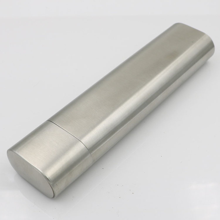 Mini 2oz Stainless Steel Hip Flask With One Cigar Pipe Holder Portable Metal Cigar Tube And Flask