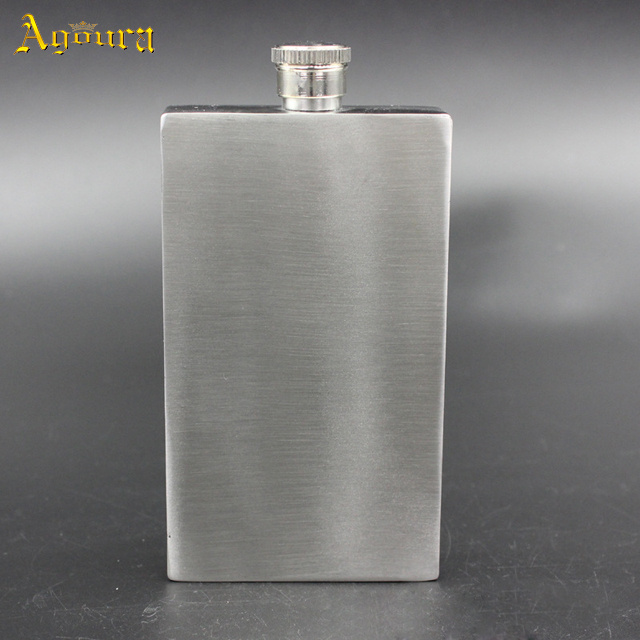 Outdoor flat square wine bottle rectangle shaped 304 stainless steel 7oz hip flask