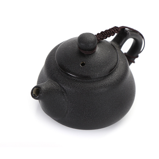 2021 hot sales Exquisite black pottery heatable tea pot with tea cup set