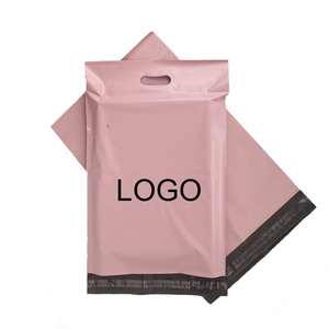 Low moq custom logo waterproof bag for clothing pink 14.5x19 courier packages plastic shipping mailing bag envelopes