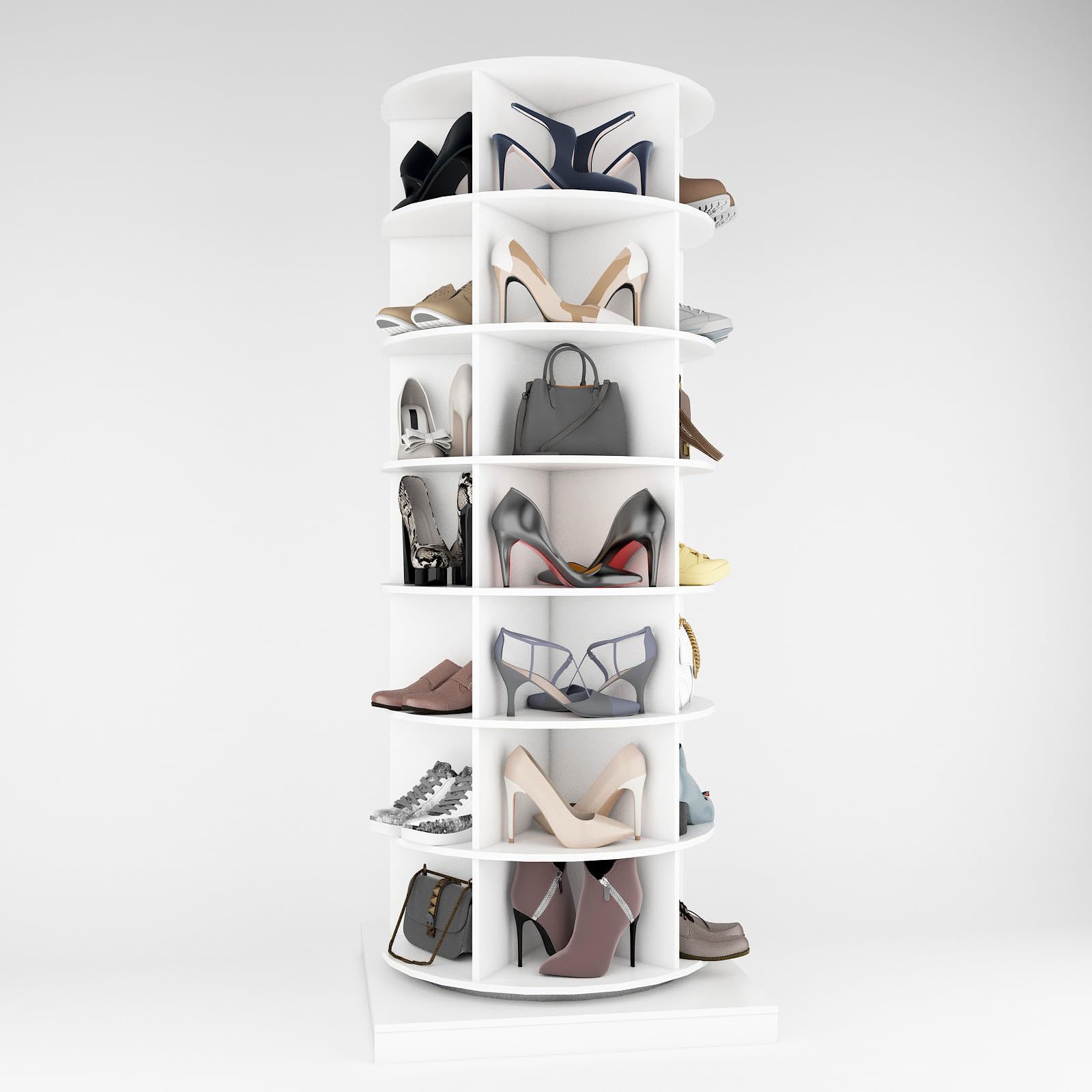 Storage Rotating Shoe Rack 360 Original Rotating Shoe Rack Tower Original 7-Tier Hold Over 35 Pairs Of Shoes