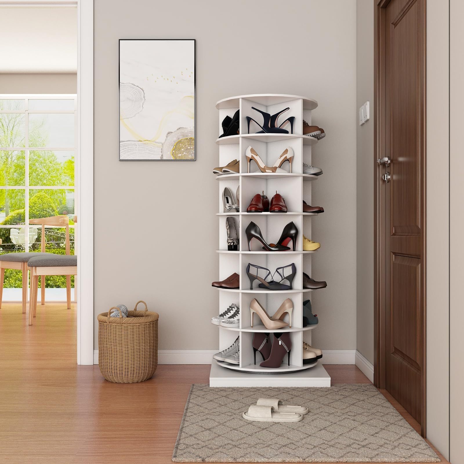 Storage Rotating Shoe Rack 360 Original Rotating Shoe Rack Tower Original 7-Tier Hold Over 35 Pairs Of Shoes