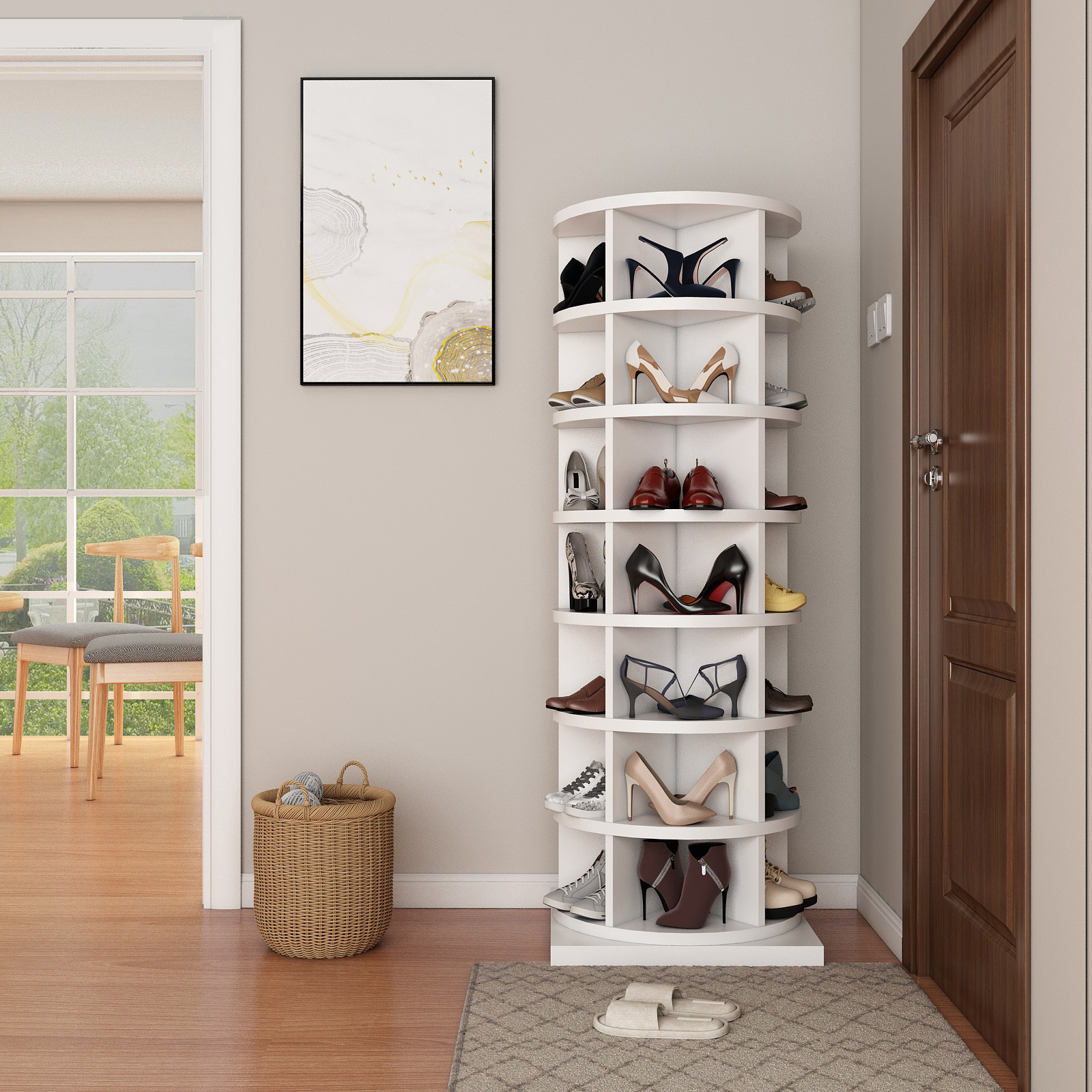 Own Brand Storage Shoe Rack Rotating 360 for Home 7 Layers Can Accommodate Over 35 Pairs of Shoes Shoe Cabinet Home Furniture