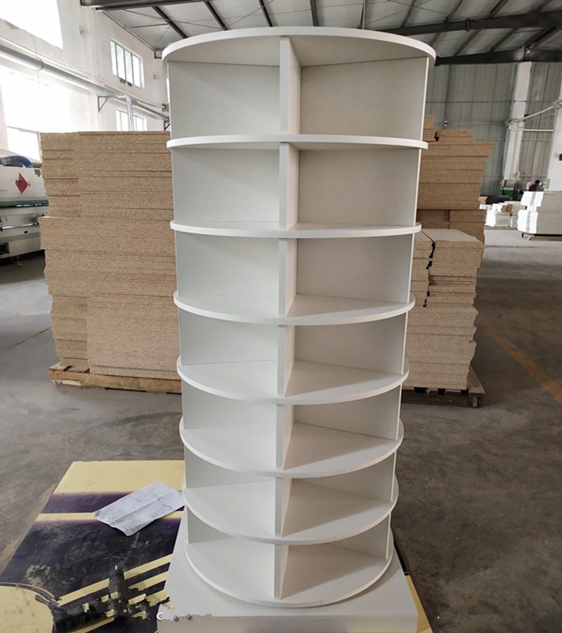 Hot Sale Living Room Furniture Melmained Particle Board Shoe Racks MDF Wholesale Round 360 Revolving Pisa Shoe Rack Tower