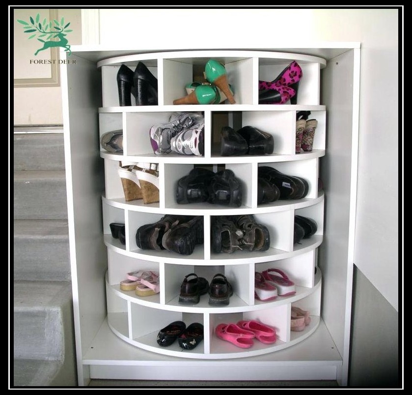 Hot Sale Living Room Furniture Melmained Particle Board Shoe Racks MDF Wholesale Round 360 Revolving Pisa Shoe Rack Tower