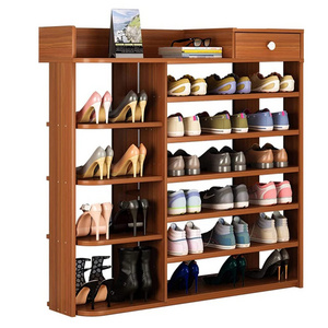 Furniture Living Room 7 Tiers Shoe Rack One-stop Storage Shoe Racks Footwear Cupboard Shoes Cabinet Wooden Cheap Wholesale Home