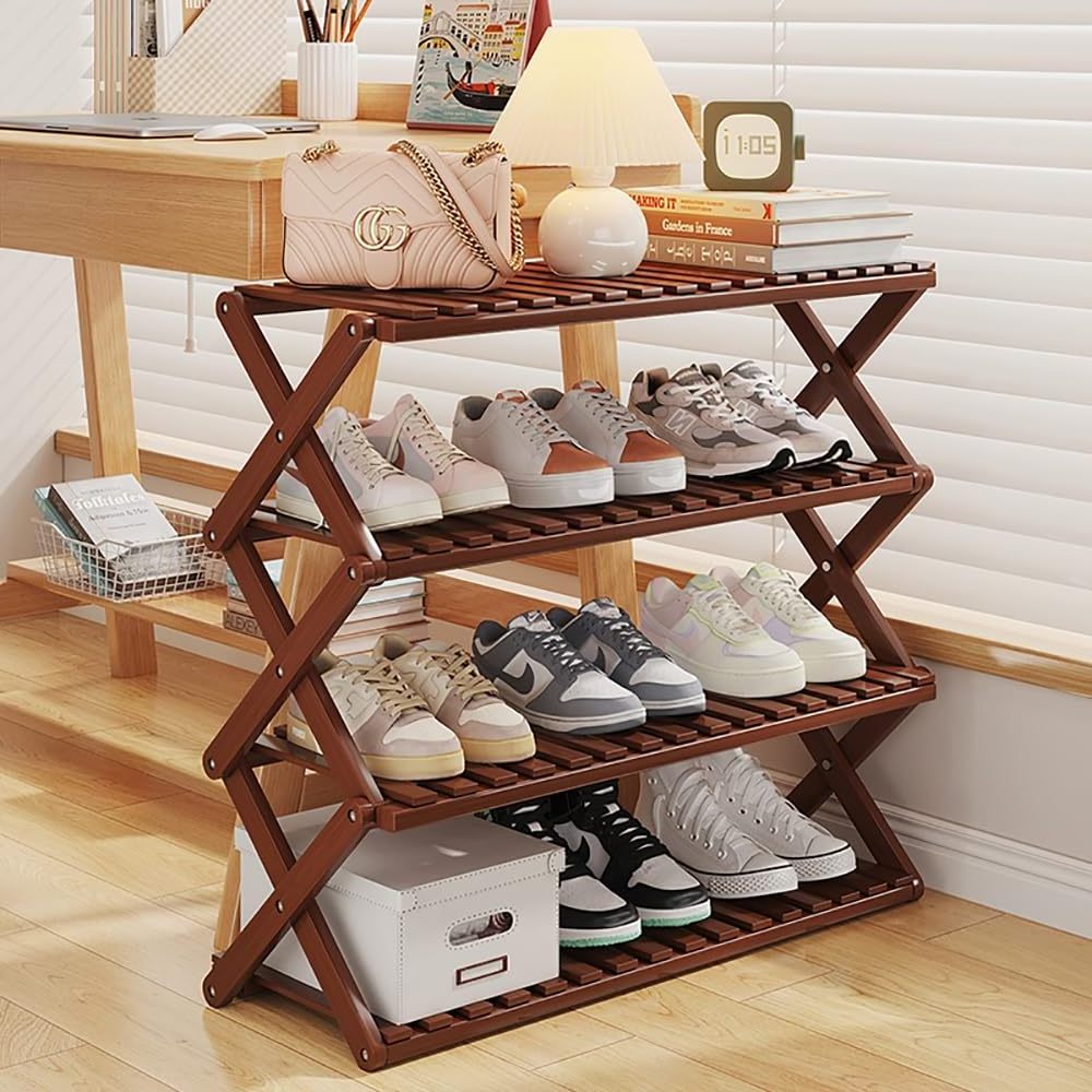 Wholesale Private Label  Shoe Rack Cabinet Wooden Modern,Shoe rack 4 layers, can be customized to increase or reduce layers