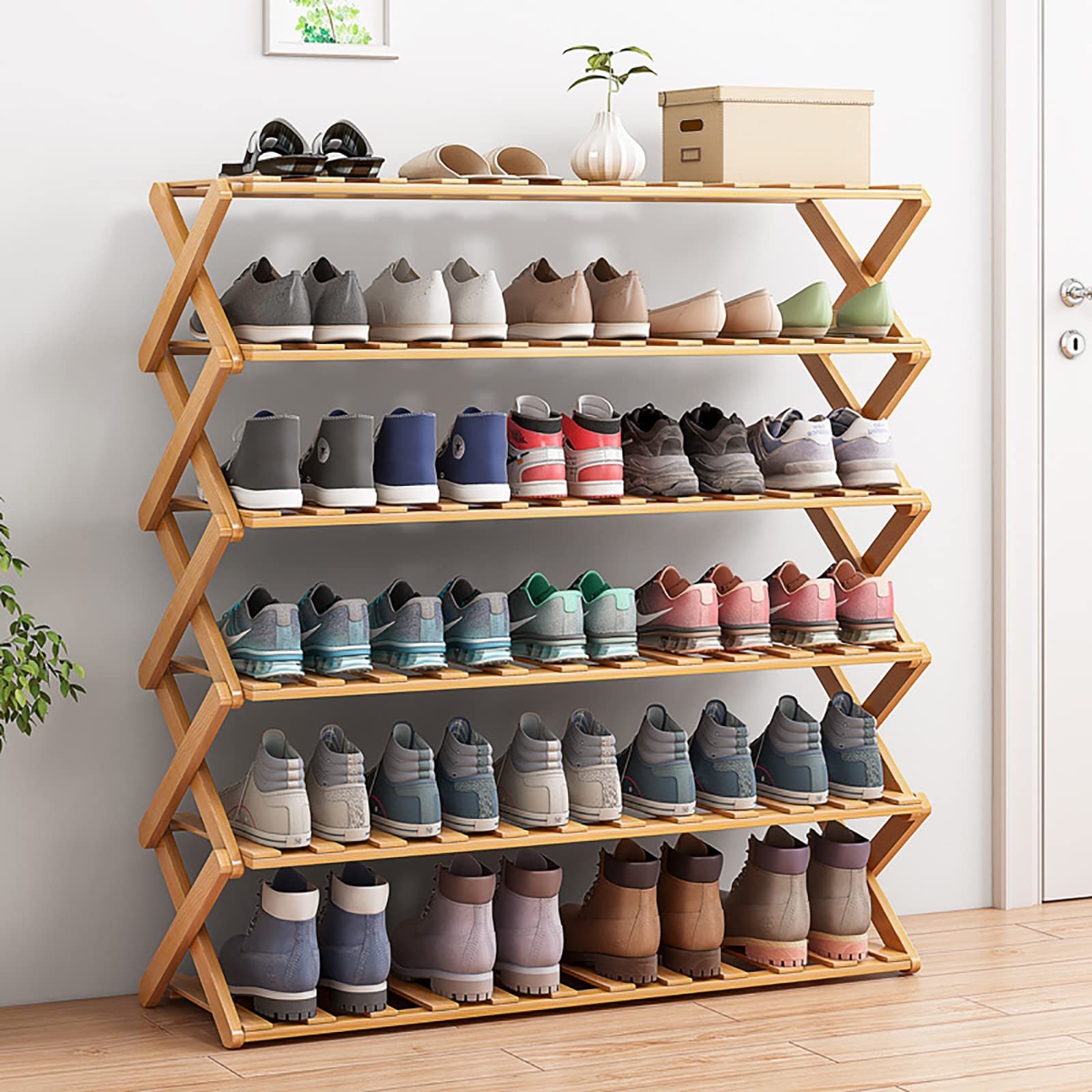 Wholesale Private Label  Shoe Rack Cabinet Wooden Modern,Shoe rack 4 layers, can be customized to increase or reduce layers