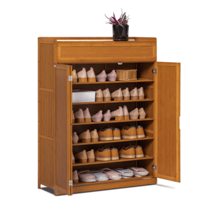 Wholesale Products  Shoe Rack Cabinet,7 Tier Organizer Cabinet with Folding Door, 35 Pairs of Shoes Rack, Brown, for Home