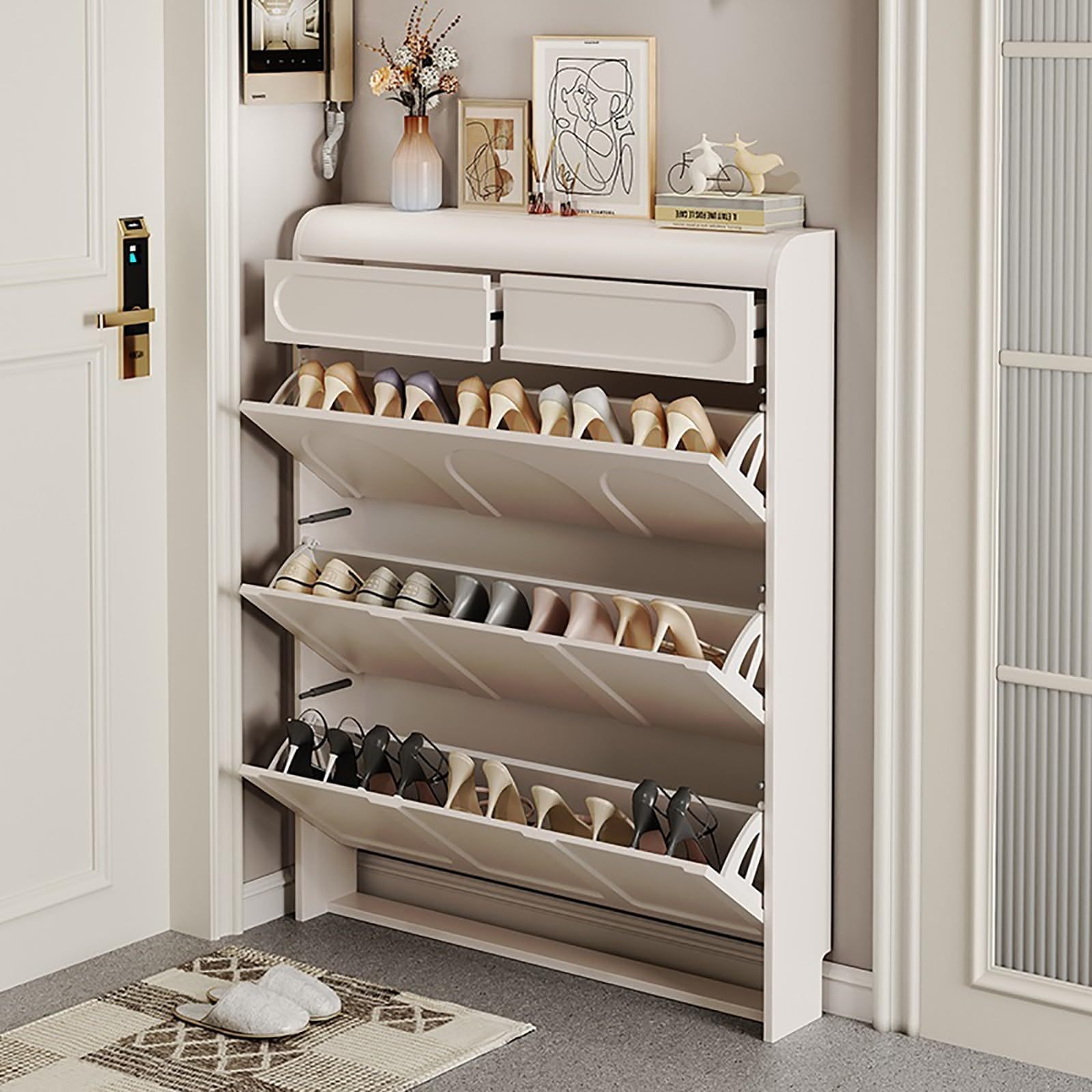 Wholesale Products  Shoe Rack Cabinet,Narrow Shoe Rack Cabinet,Freestanding Shoe Rack Storage Organizer With Flip Door