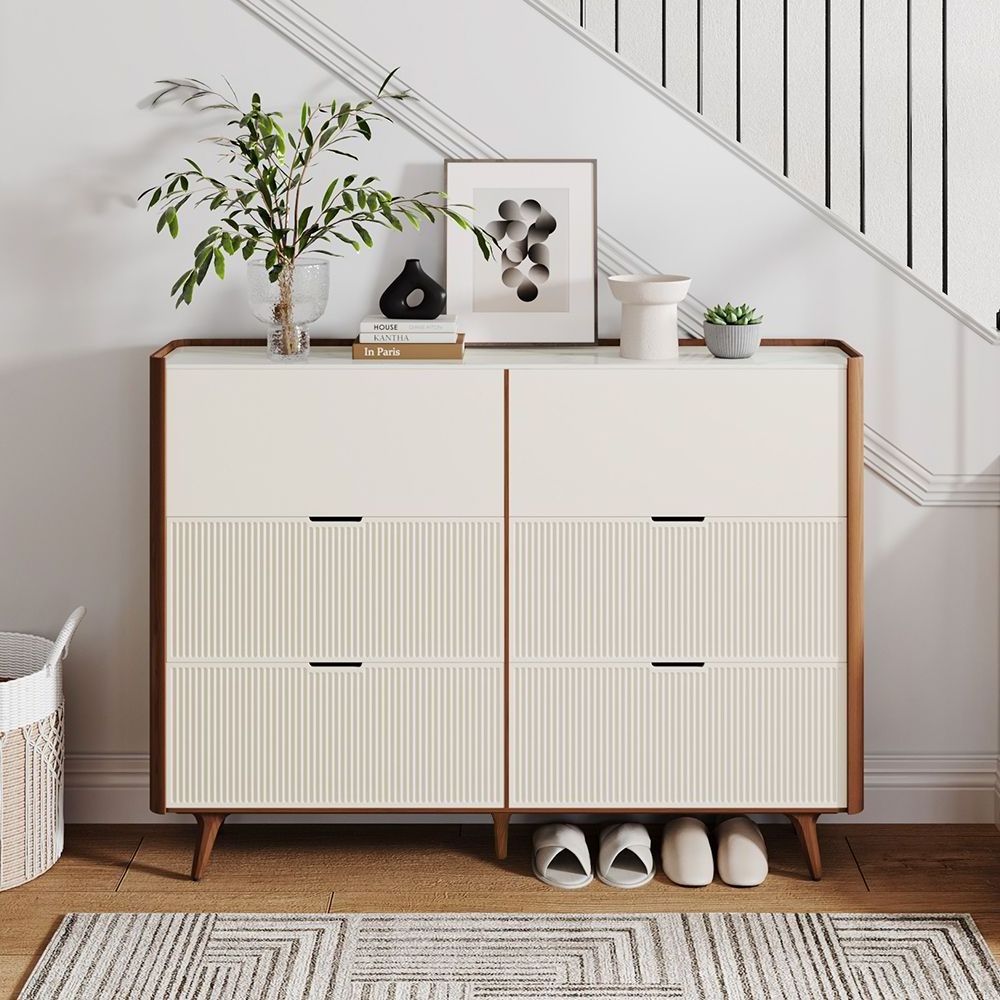 Mid-century Modern Shoe Cabinet for Shoe Storage