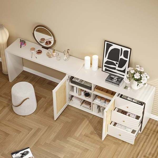 Wholesale Of New Materials Bedroom Furniture Set Luxury Mirror Dressing Table