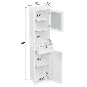 Wholesale New Products  Bathroom Storage Cabinet,Wooden floor cabinet with glass door, free-standing storage organizer